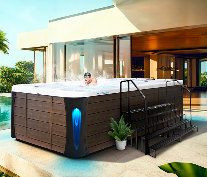 Calspas hot tub being used in a family setting - Weatherford